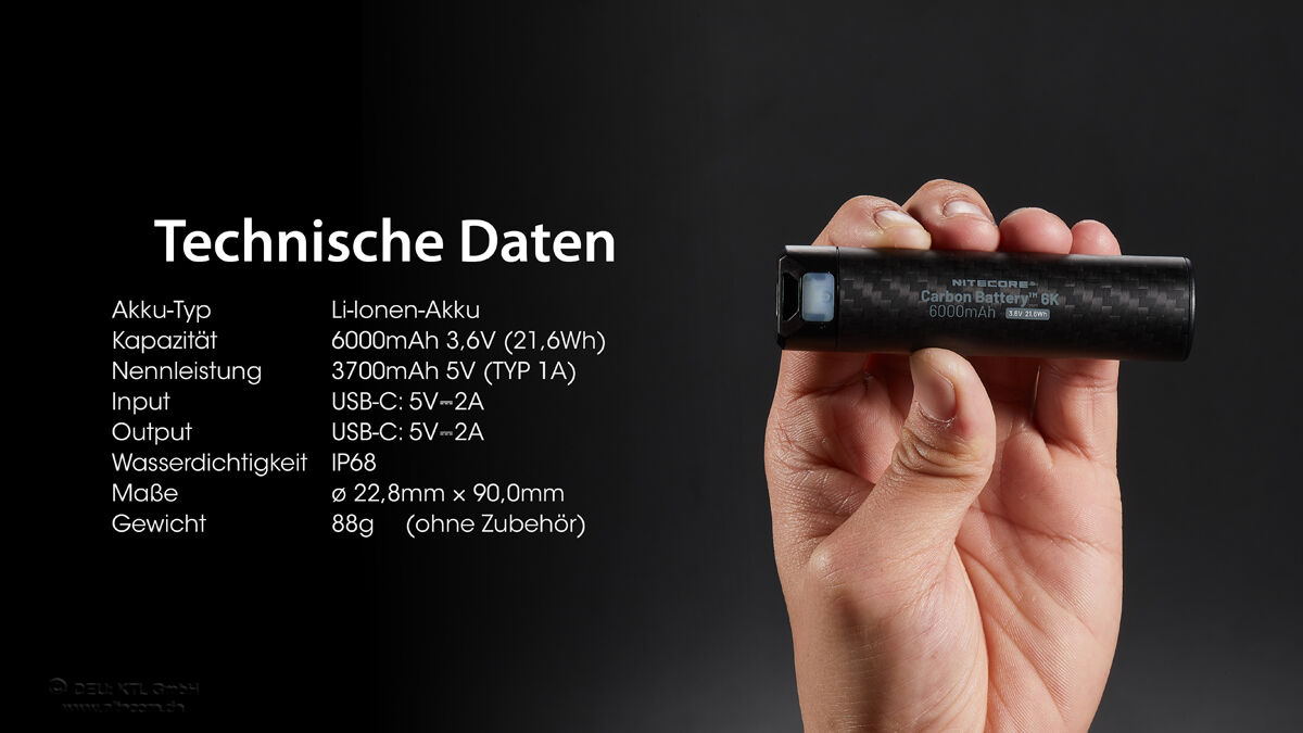 Nitecore Powerbank Carbon Battery 6K 6000mAh Nitecore Powerbank Carbon Battery 6K 6000mAh