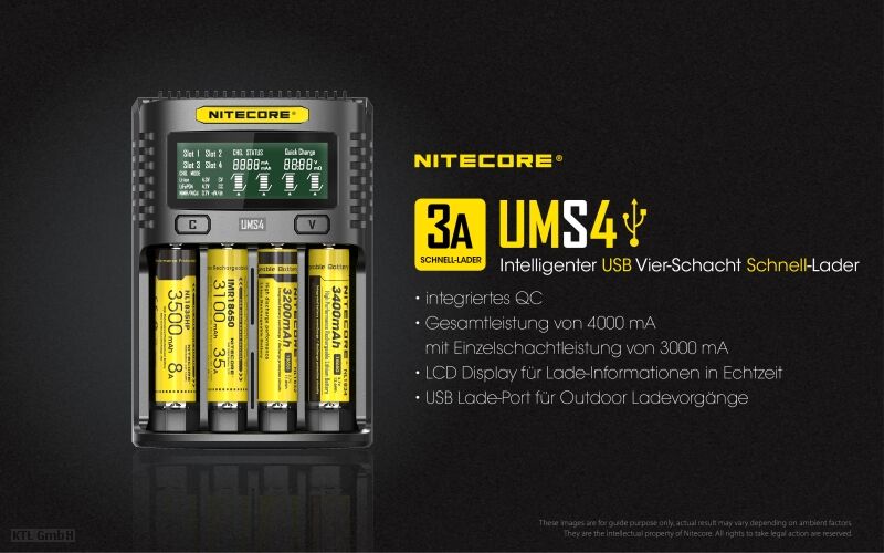 Nitecore UMS4 USB Quick Charger Nitecore UMS4 USB Quick Charger
