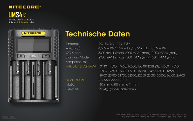 Nitecore UMS4 USB Quick Charger Nitecore UMS4 USB Quick Charger